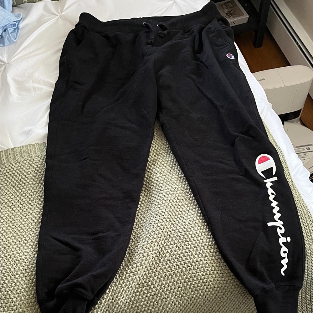 Champion Black Sweatpants with Logo